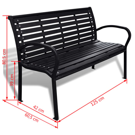 Anvil Outdoor Steel Seating Bench In Black_3