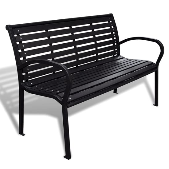 Product photograph of Anvil Outdoor Steel Seating Bench In Black from Furniture in Fashion