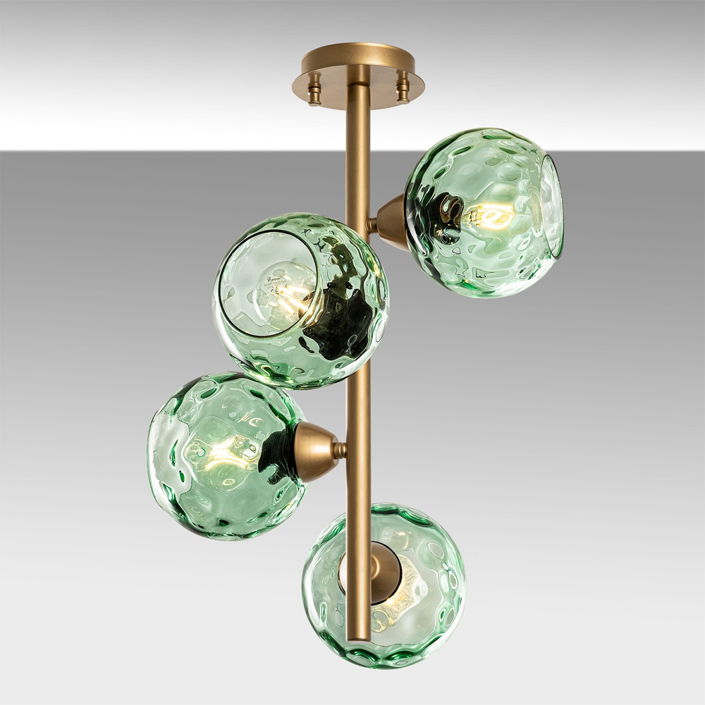 Benek 4 Light Metal Ceiling Pendant Light in Mint and Gold