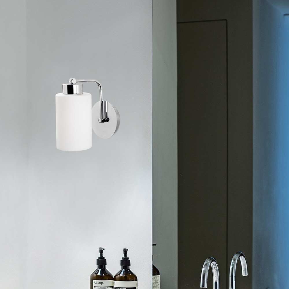 Balcova Metal Bathroom Wall Lamp in Silver