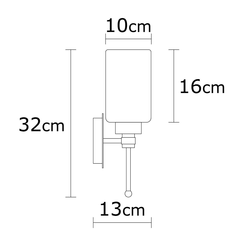 Balcova Metal Bathroom Wall Light in Silver