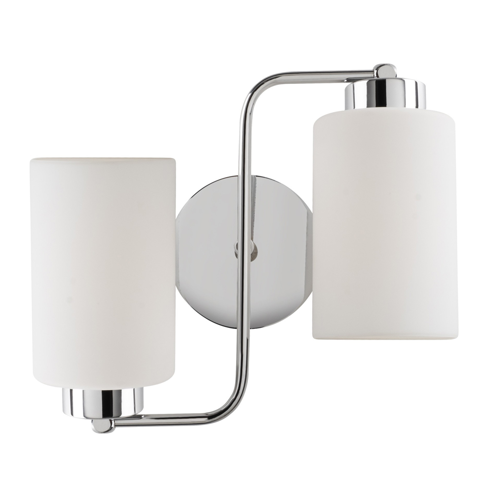 Balcova Metal Bedroom Double Wall Light in Silver