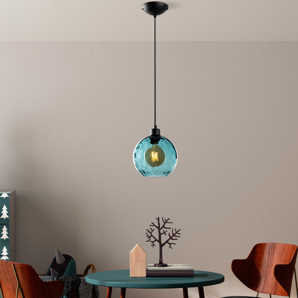 Benek Metal Ceiling Pendant Light in Blue