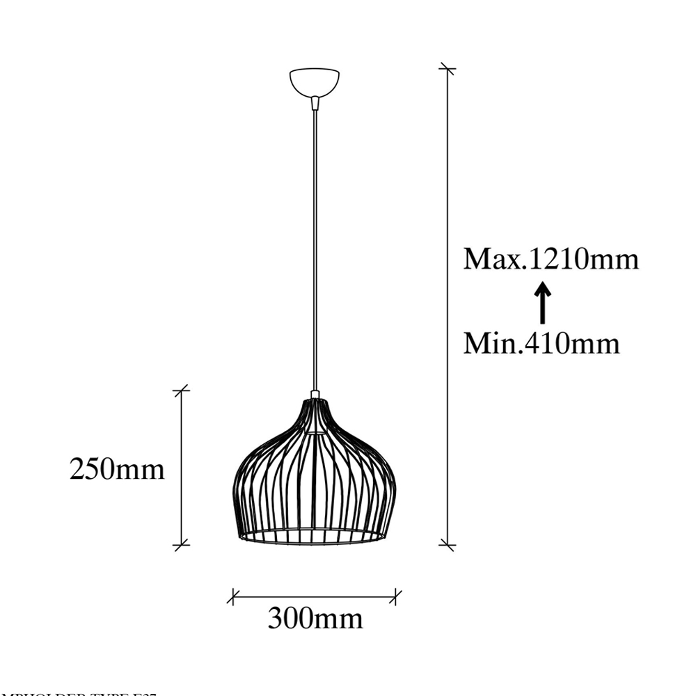Bek Metal Ceiling Pendant Light in Gold