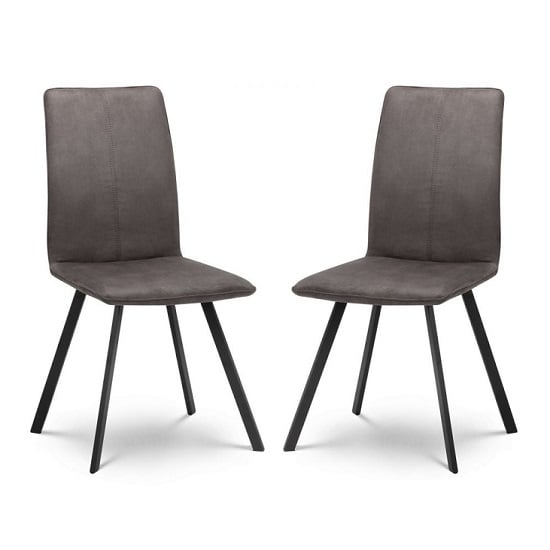 Read more about Macia fabric dining chairs in charcoal grey suede in a pair