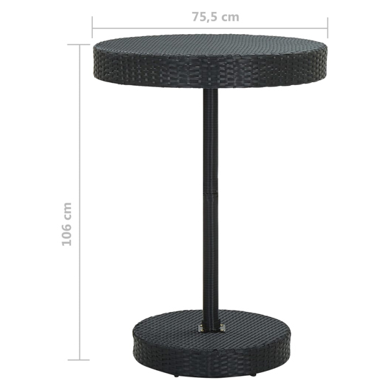Anya Large Poly Rattan Bar Table With 4 Audriana Chairs In Black