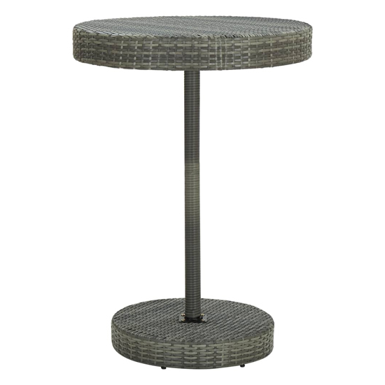 Anya Large Poly Rattan Bar Table With 4 Audriana Chairs In Grey