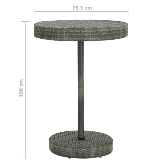 Anya Large Poly Rattan Bar Table With 4 Audriana Chairs In Grey