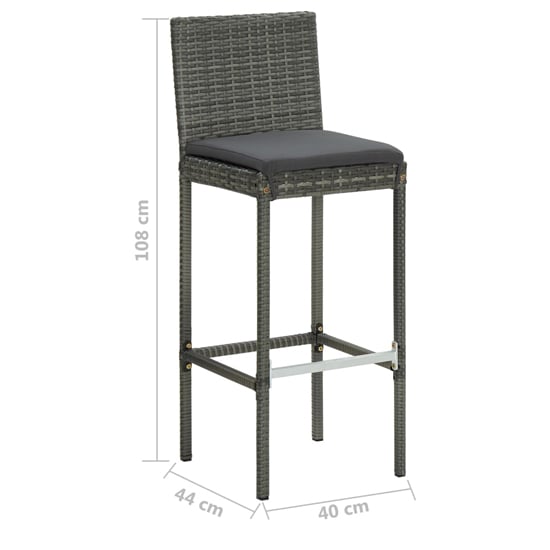 Anya Large Poly Rattan Bar Table With 4 Audriana Chairs In Grey_5