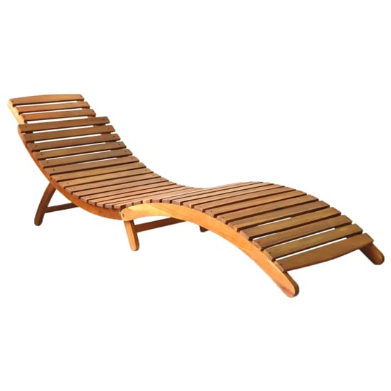 Photo of Anya outdoor acacia wooden sun lounger in brown