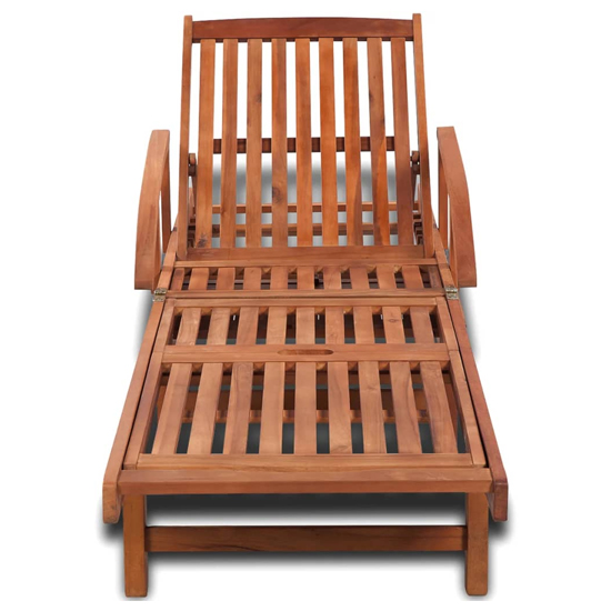 Anya Outdoor Acacia Wooden Sun Lounger In Natural