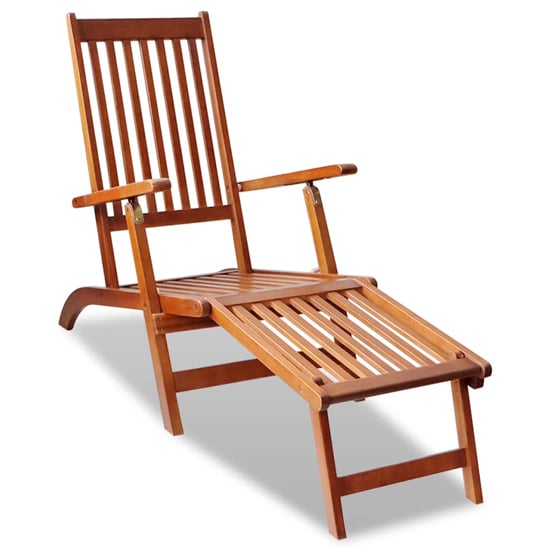 Product photograph of Anya Outdoor Wooden Sun Lounger With Footrest In Oak from Furniture in Fashion