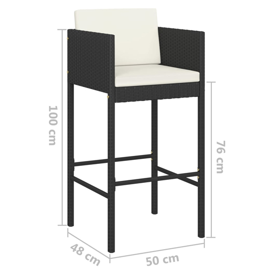 Anya Large Poly Rattan Bar Table With 4 Avyanna Chairs In Black_6