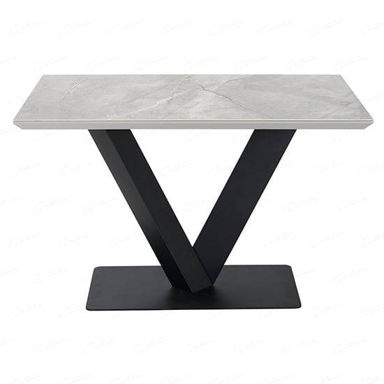 Anzio Ceramic Marble Dining Table Rectangular In Grey_2