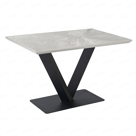 Product photograph of Anzio Ceramic Marble Dining Table Rectangular In Grey from Furniture in Fashion