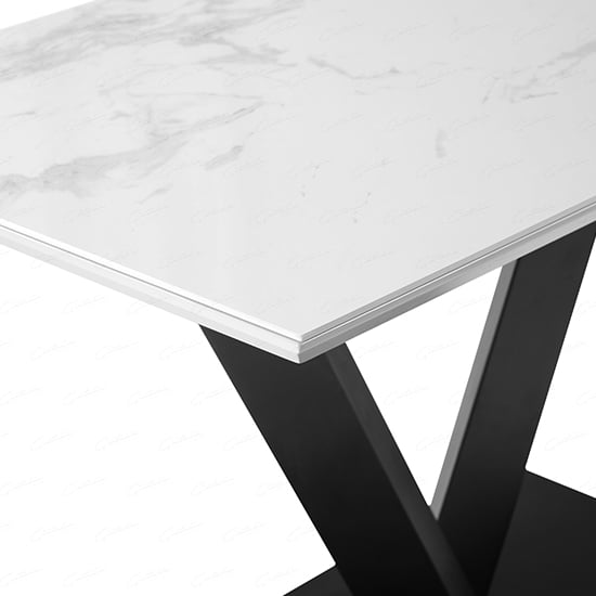 Anzio Ceramic Marble Dining Table Rectangular In White_3