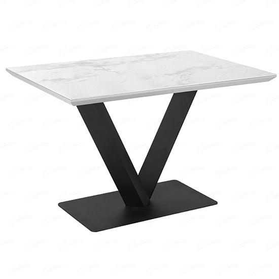 Anzio Ceramic Marble Dining Table Rectangular In White_1