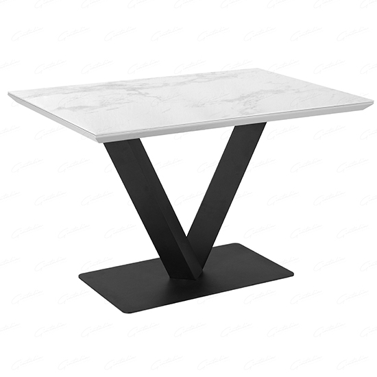 Product photograph of Anzio Ceramic Marble Dining Table Rectangular In White from Furniture in Fashion