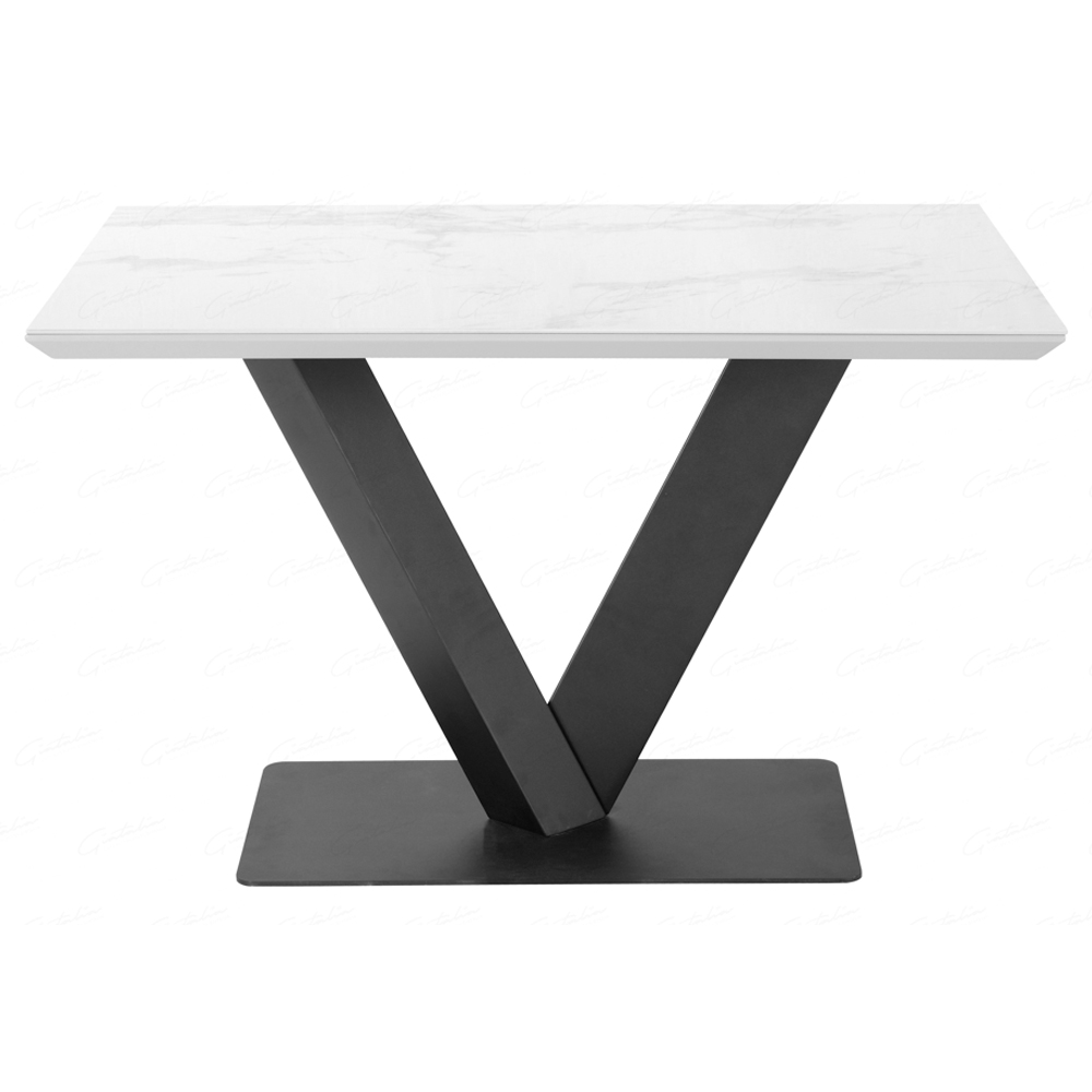 Anzio Ceramic Marble Rectangular Dining Table In White