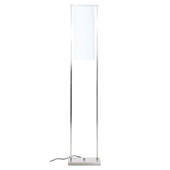 Product photograph of Anzio White Shade Floor Lamp With Satin Nickel Metal Frame from Furniture in Fashion