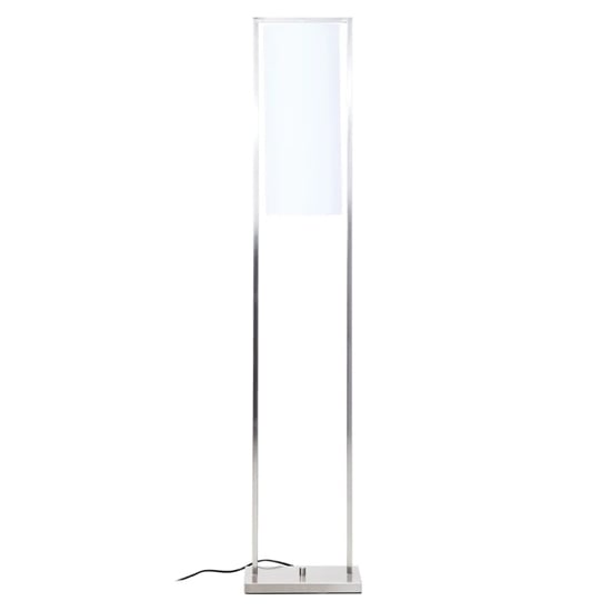 Anzio White Shade Floor Lamp With Satin Nickel Metal Frame