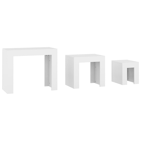 Aolani Wooden Nest Of 3 Tables In White