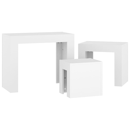 Aolani Wooden Nest Of 3 Tables In White