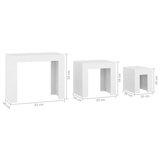 Aolani Wooden Nest Of 3 Tables In White