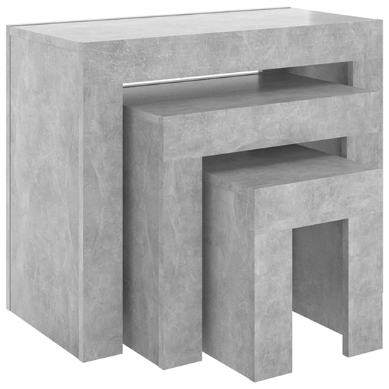 Aolani Wooden Nest Of 3 Tables In Concrete Effect