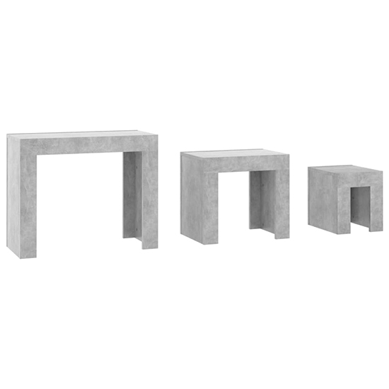 Aolani Wooden Nest Of 3 Tables In Concrete Effect