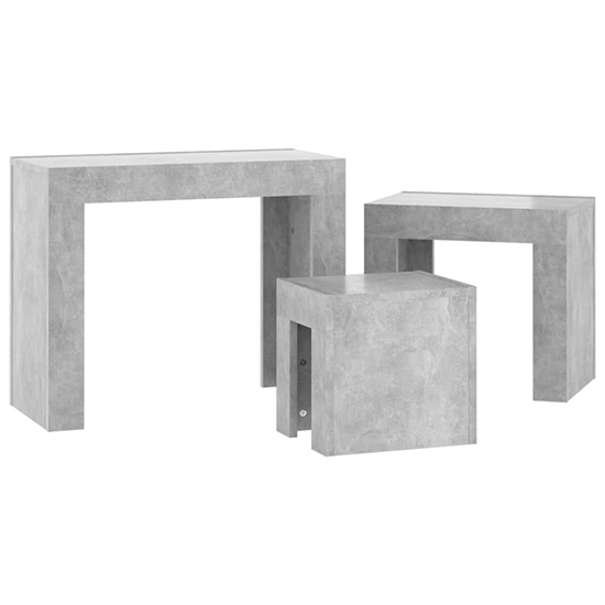 Aolani Wooden Nest Of 3 Tables In Concrete Effect