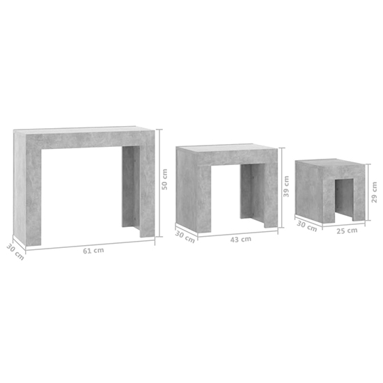 Aolani Wooden Nest Of 3 Tables In Concrete Effect
