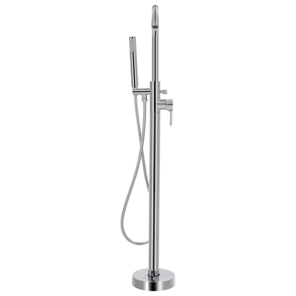 Apex Freestanding Bath Shower Mixer Tap With Shower Kit - Silver