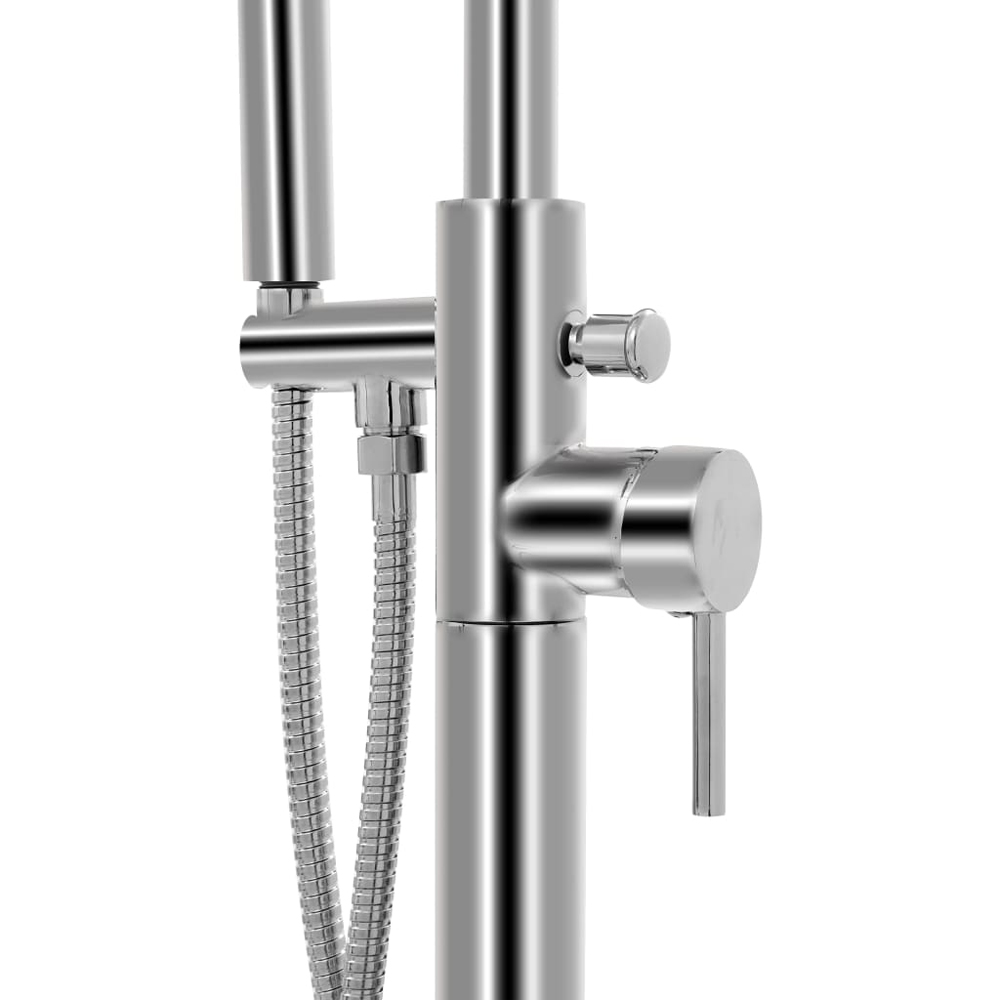Apex Freestanding Bath Shower Mixer Tap With Shower Kit - Silver