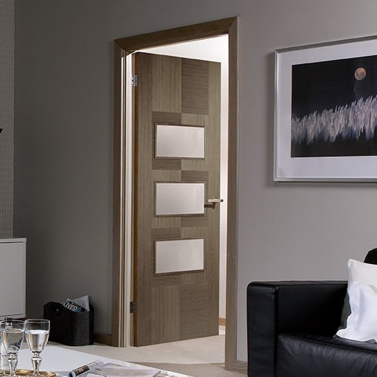 Read more about Apollo glazed 1981mm x 838mm internal door in choco grey