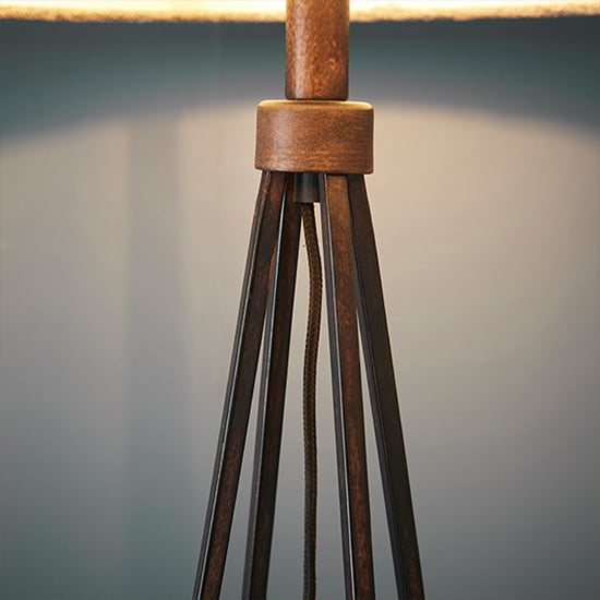 Apollo Grey Fabric Floor Lamp In Aged Copper_6