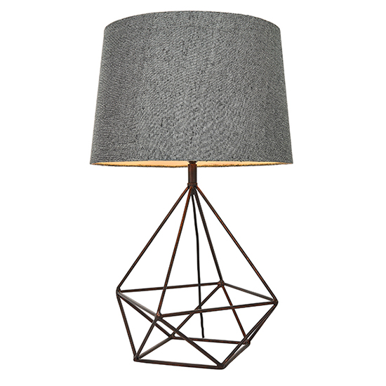Apollo Grey Fabric Table Lamp In Aged Copper_3