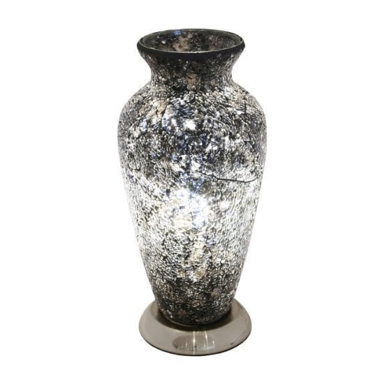 Photo of Apollo mosaic glass vase table lamp in black