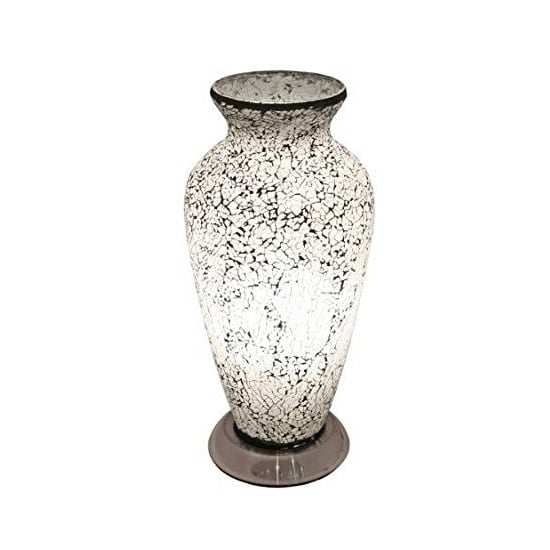 Photo of Apollo mosaic glass vase table lamp in white