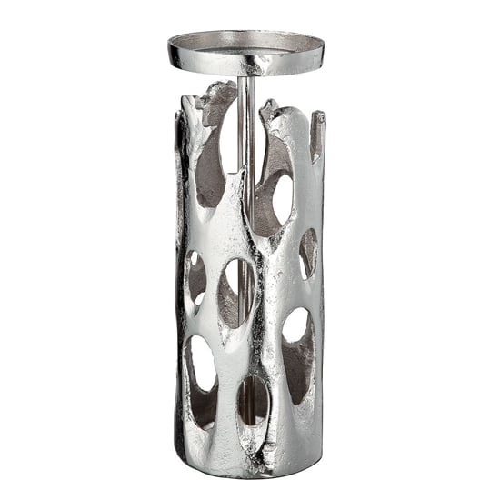 Product photograph of Apollon Aluminium Large Candleholder In Antique Silver from Furniture in Fashion