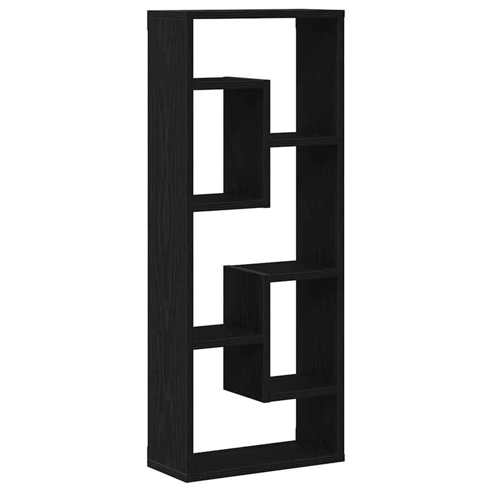 Aponka 36cm Wooden Wall Shelving Unit With 6 Shelves - Black Oak