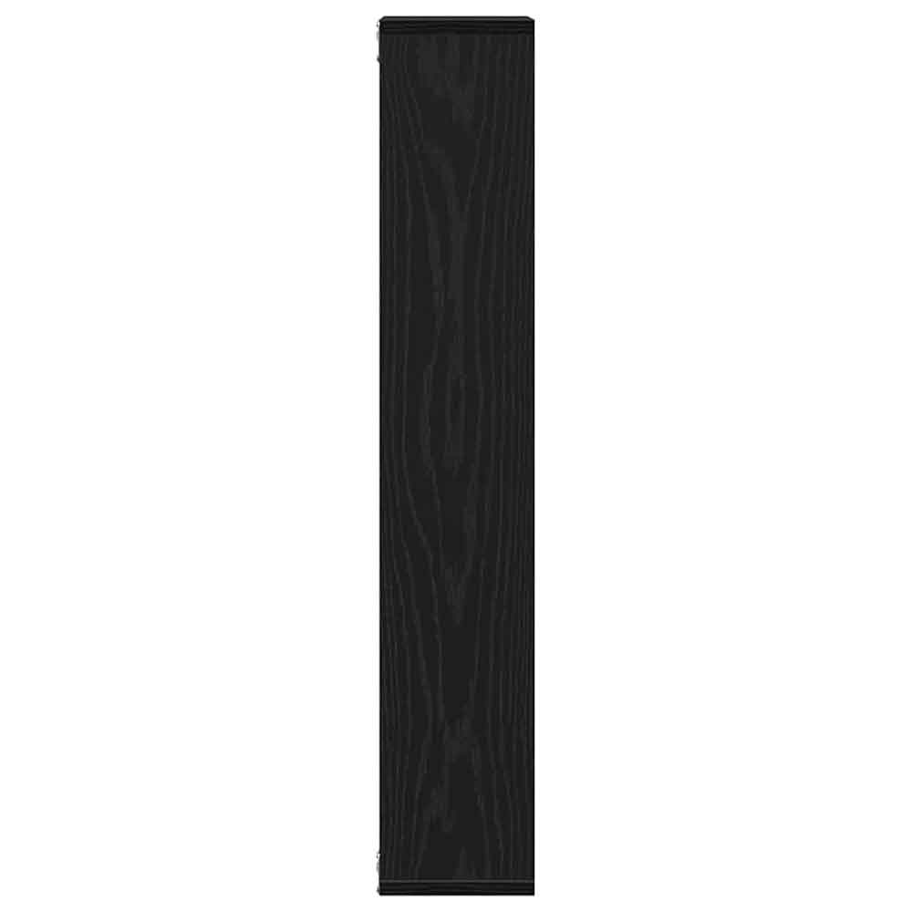 Aponka 36cm Wooden Wall Shelving Unit With 6 Shelves - Black Oak