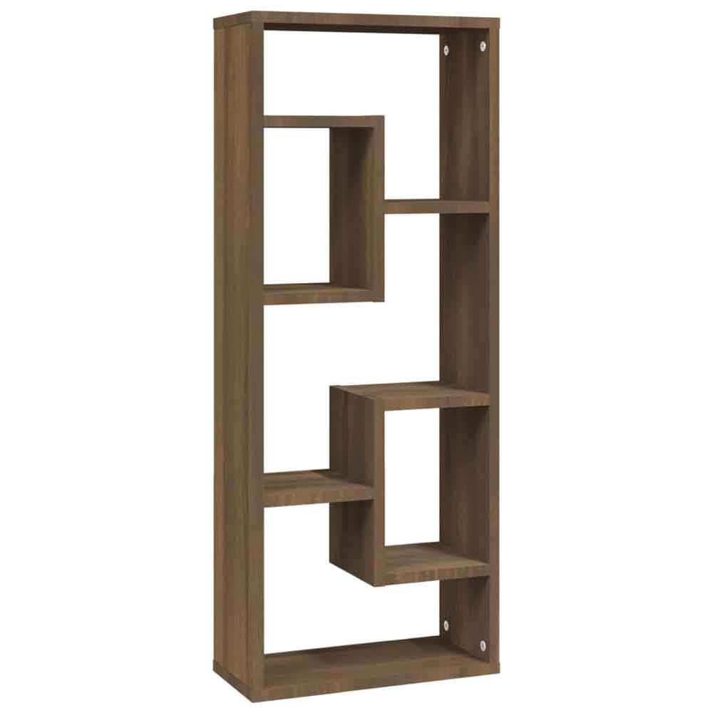 Aponka 36cm Wooden Wall Shelving Unit With 6 Shelves - Brown Oak