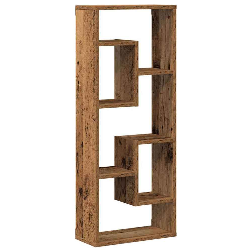 Aponka 36cm Wooden Wall Shelving Unit With 6 Shelves - Brown