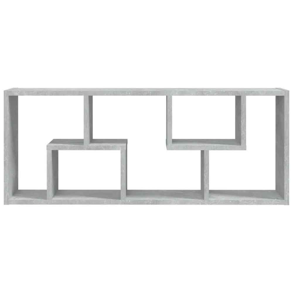 Aponka 36cm Wooden Wall Shelving Unit With 6 Shelves - Concrete Grey