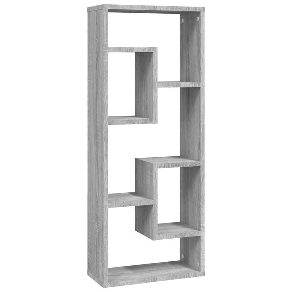 Aponka 36cm Wooden Wall Shelving Unit With 6 Shelves - Grey Sonoma