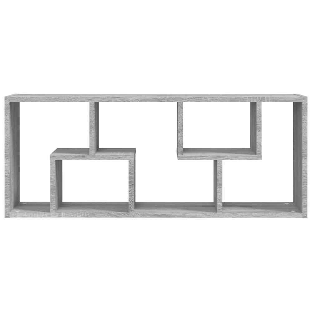 Aponka 36cm Wooden Wall Shelving Unit With 6 Shelves - Grey Sonoma