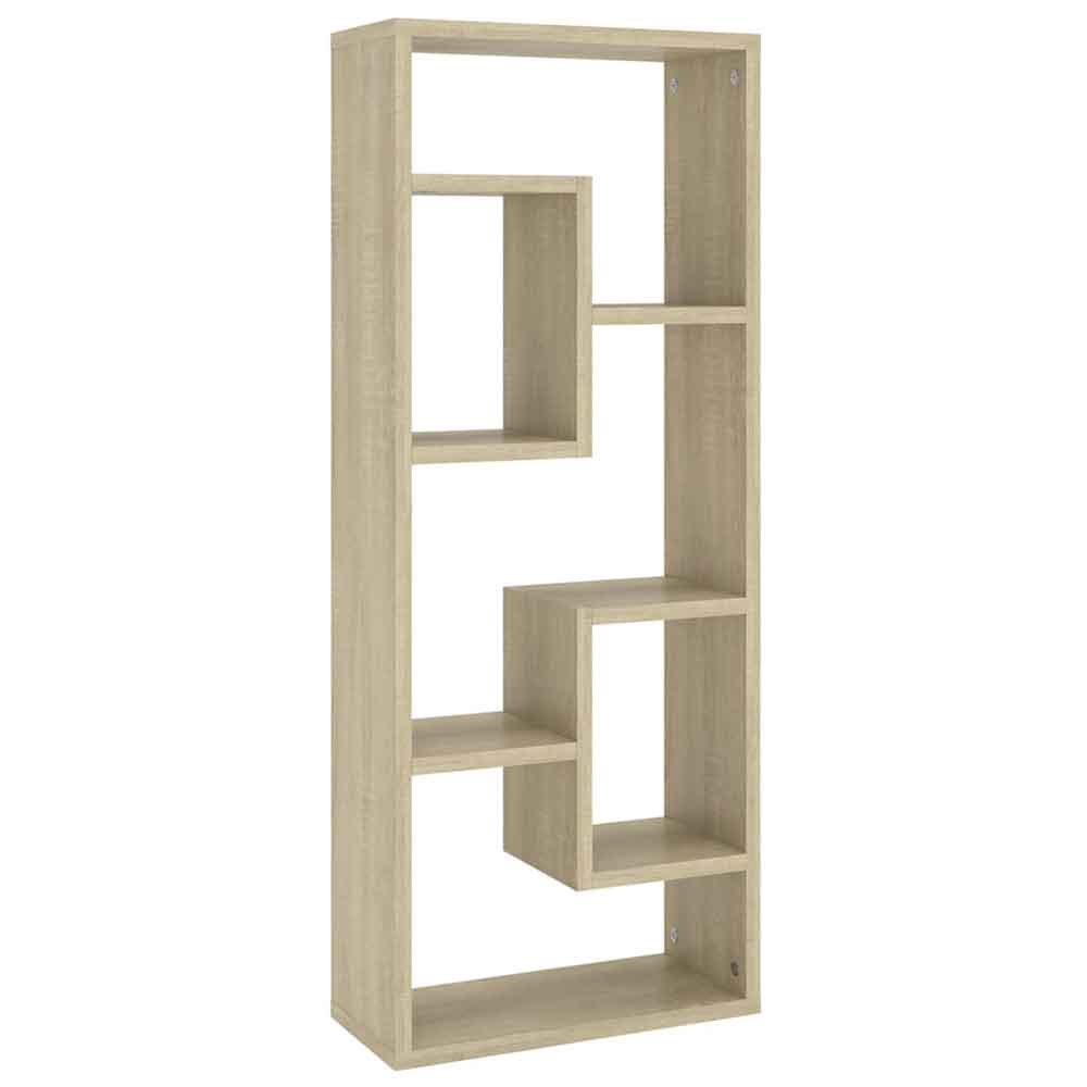 Aponka 36cm Wooden Wall Shelving Unit With 6 Shelves - Sonoma Oak