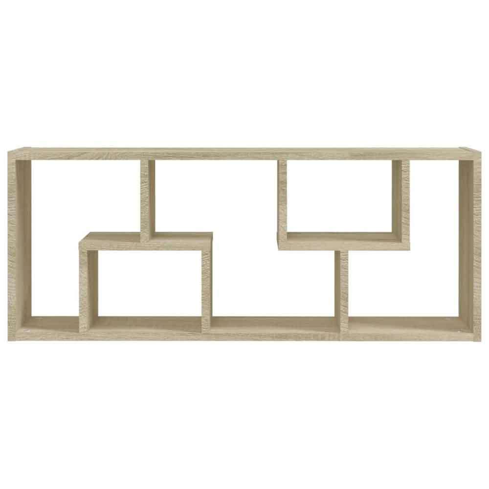 Aponka 36cm Wooden Wall Shelving Unit With 6 Shelves - Sonoma Oak