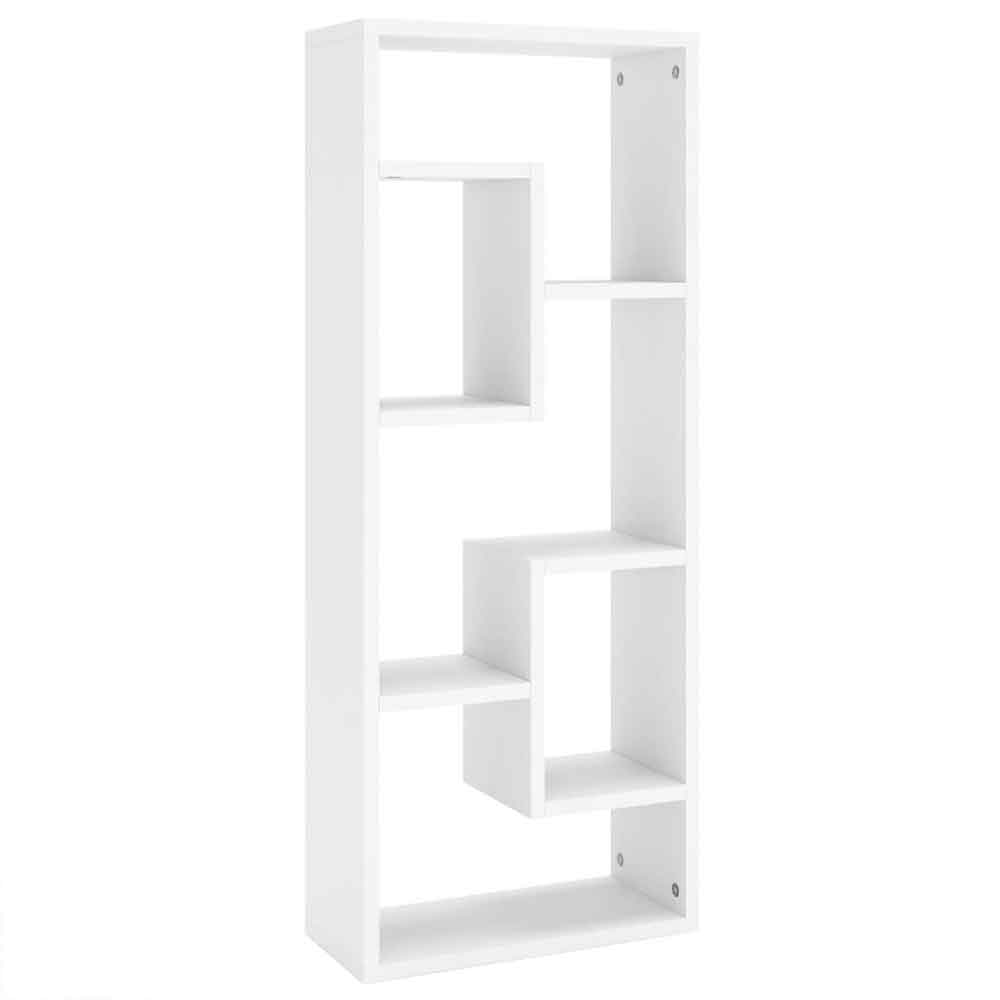Aponka 36cm Wooden Wall Shelving Unit With 6 Shelves - White